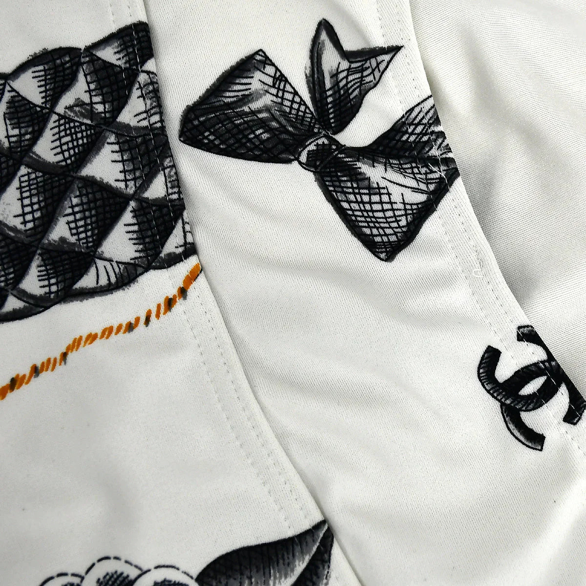 Chanel * Spring 1997 Icons Pattern Swimwear Swimsuit White #40
