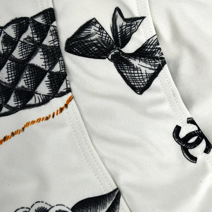Chanel * Spring 1997 Icons Pattern Swimwear Swimsuit White #40