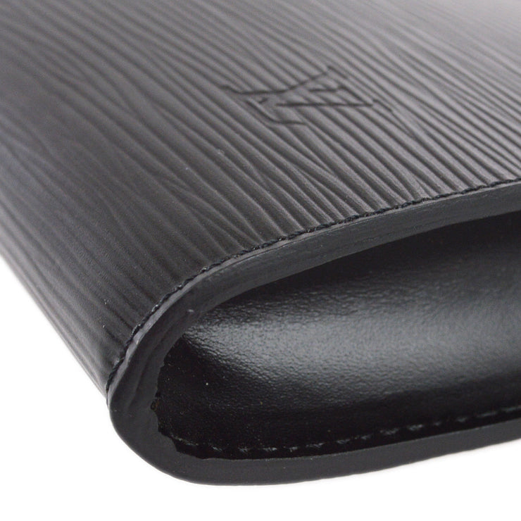 Louis Vuitton Black EPI Leather Soufflot Bag w/ Accessories Pochette