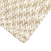 Hermes Le Bain Drawstring Pouch Bag Beige Blue Toile Chevrons