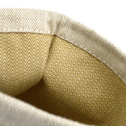 Hermes Le Bain Drawstring Pouch Bag Beige Blue Toile Chevrons