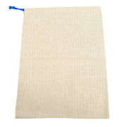 Hermes Le Bain Drawstring Pouch Bag Beige Blue Toile Chevrons