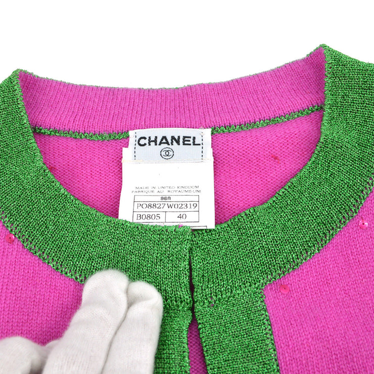 Chanel 1996 fall sequined cashmere cardigan #40