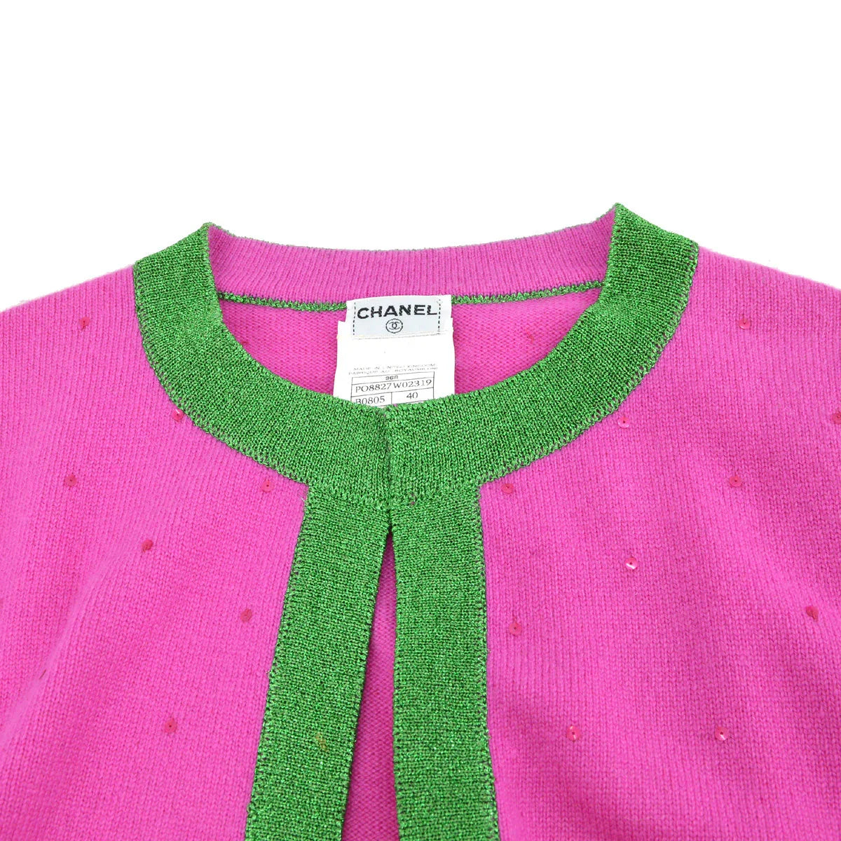 Chanel 1996 Sequined Cashmere Cardigan #40
