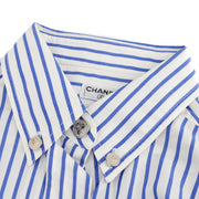 Chanel 1990 Red Candy Stripe Cotton Dress Shirt · INTO