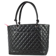 Chanel 2004-2005 Cambon Ligne Tote Handbag Black Calfskin