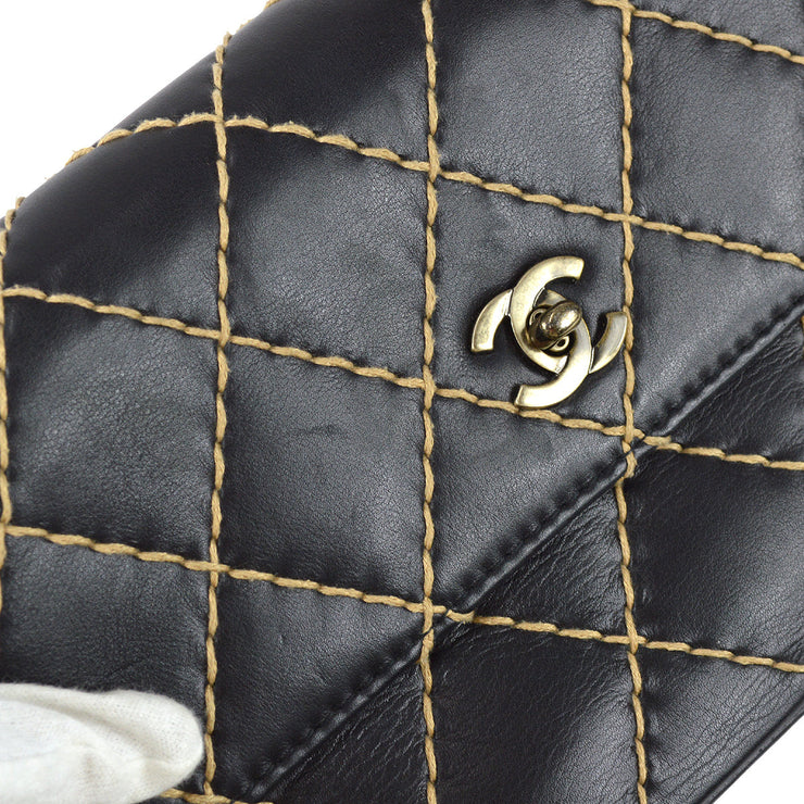 Chanel 2000-2001 Wild Stitch Straight Flap Chain Shoulder Bag