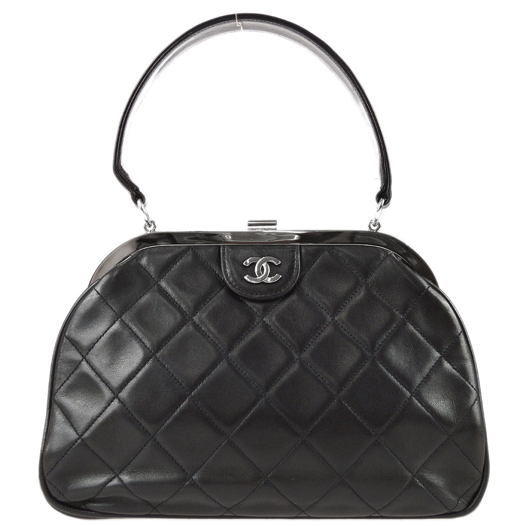 CHANEL, Bags, Chanel Timeless Kisslock Mini Black Leather Clutch
