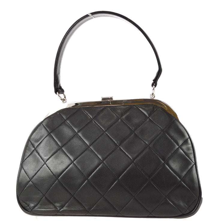 Chanel Lock Frame Vanity Case with Chain Quilted Lambskin Small by