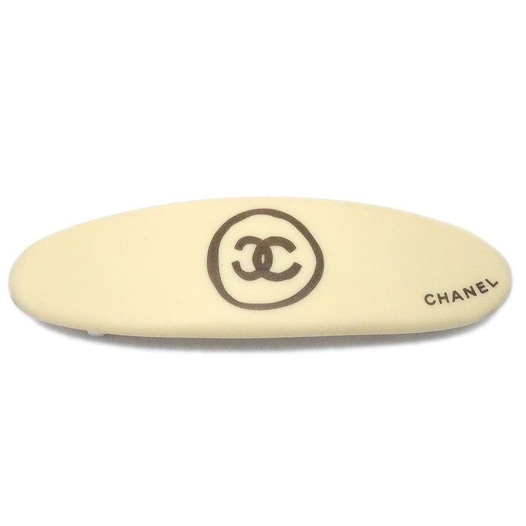 Chanel Chanel Gold Tone Beige Barrette Hair Clip