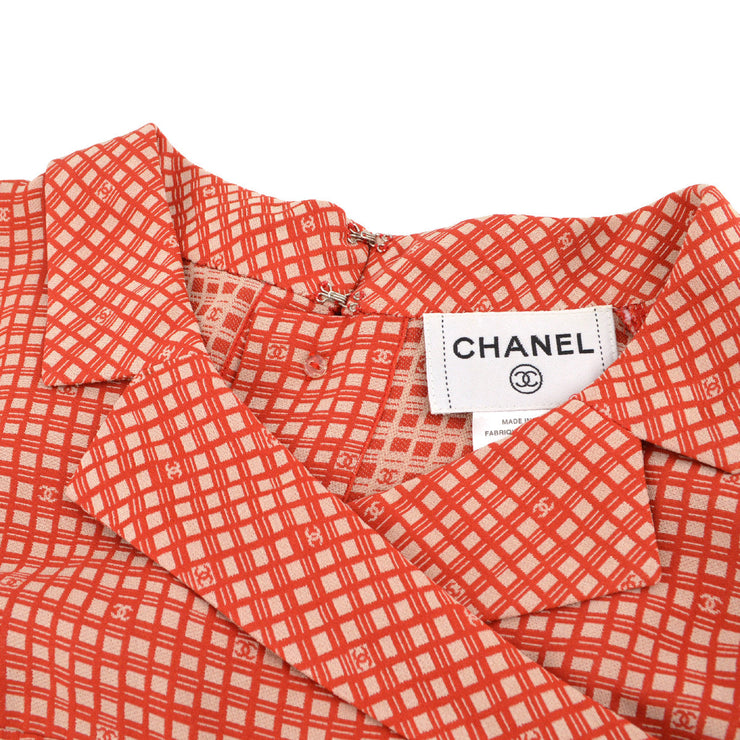 Chanel 2001 high-summer CC check-print midi dress #38