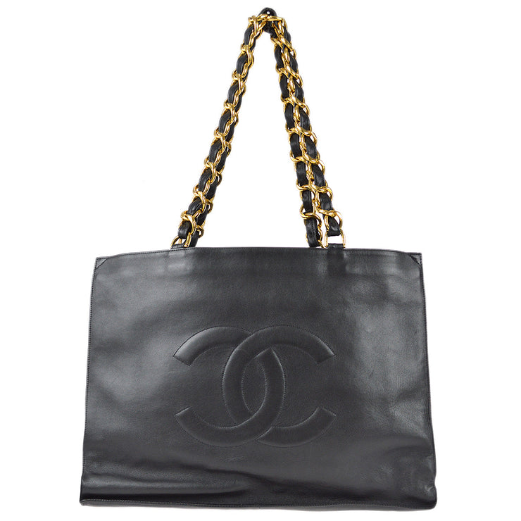 Chanel Chain Shoulder Tote Bag Black Lambskin – AMORE Vintage Tokyo