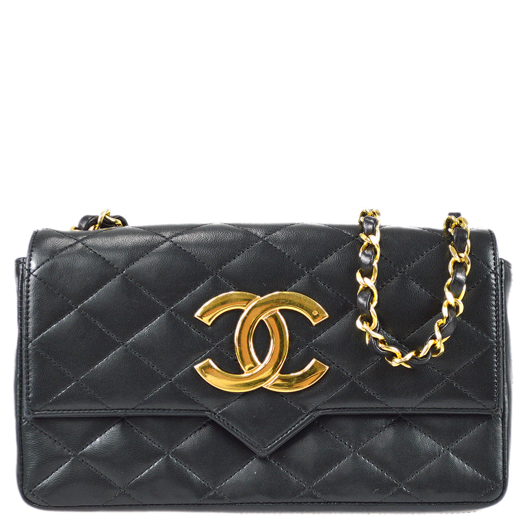 Chanel Chain Shoulder Bag Black Lambskin – AMORE Vintage Tokyo