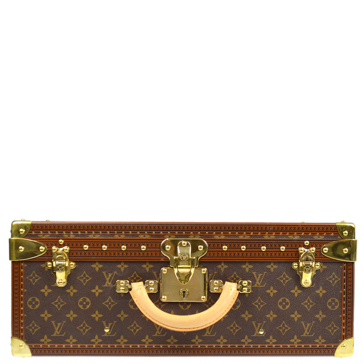 Authentic Louis Vuitton Alzer 60 Vintage Monogram Trunk Travel Luggage Logo