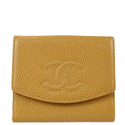 Chanel Bifold Wallet Beige Caviar