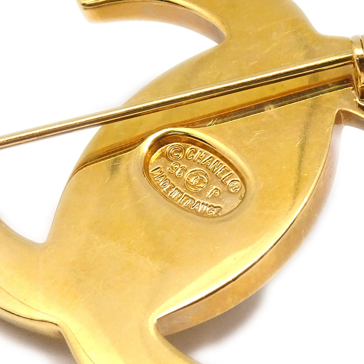Chanel Turnlock Brooch Pin Gold 96P