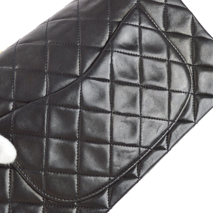 Chanel 1994-1996 Classic Double Flap Small Shoulder Bag Black