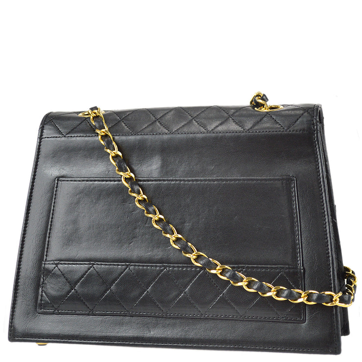 Chanel Vintage Black Lambskin Small Mademoiselle Classic Flap Bag