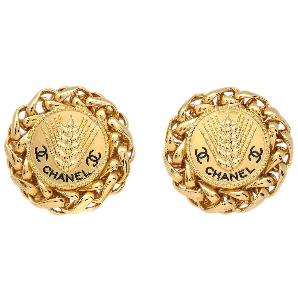 Vintage Chanel Gold Clip-on Earrings - felt