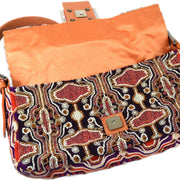 Fendi * Beaded Baguette Handbag Pink Lizard