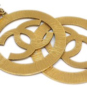 Chanel Hoop Dangle Earrings Clip-On Gold 27