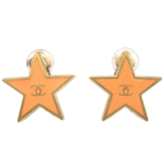 Chanel Star Earrings Clip-On Orange 01P