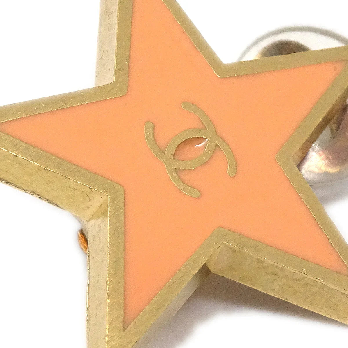 Chanel Star Earrings Clip-On Orange 01P