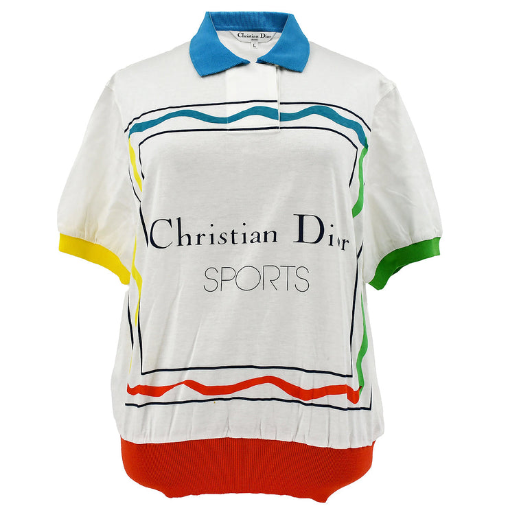 Christian Dior 1990s Sports Polo T-shirt White #L