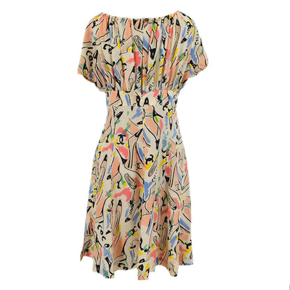 Chanel Shoe Print Silk Dress