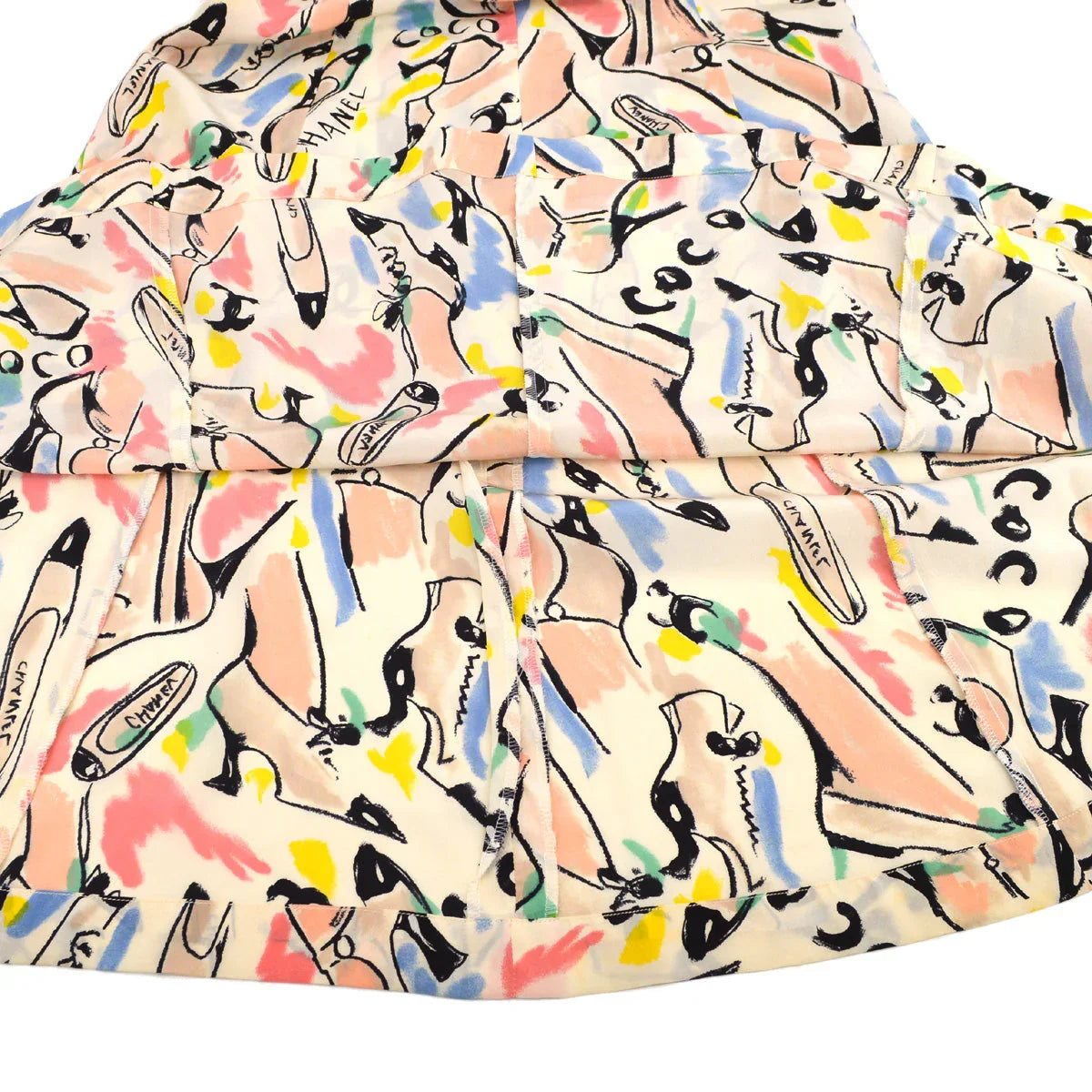 Chanel Shoe Print Silk Dress