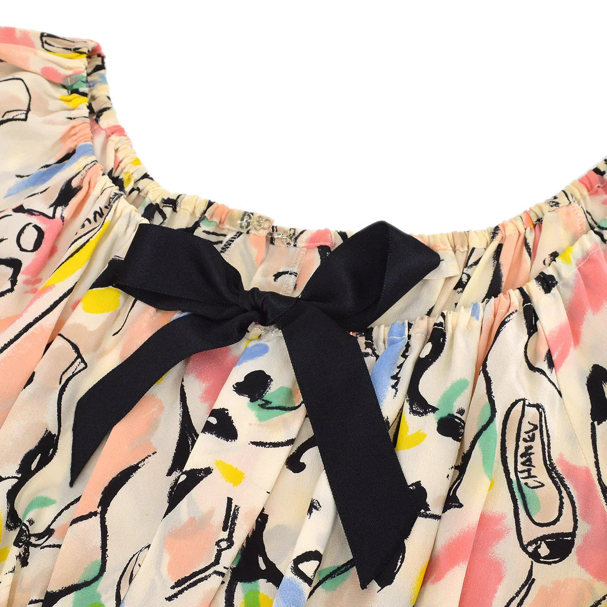 Chanel Shoe Print Silk Dress