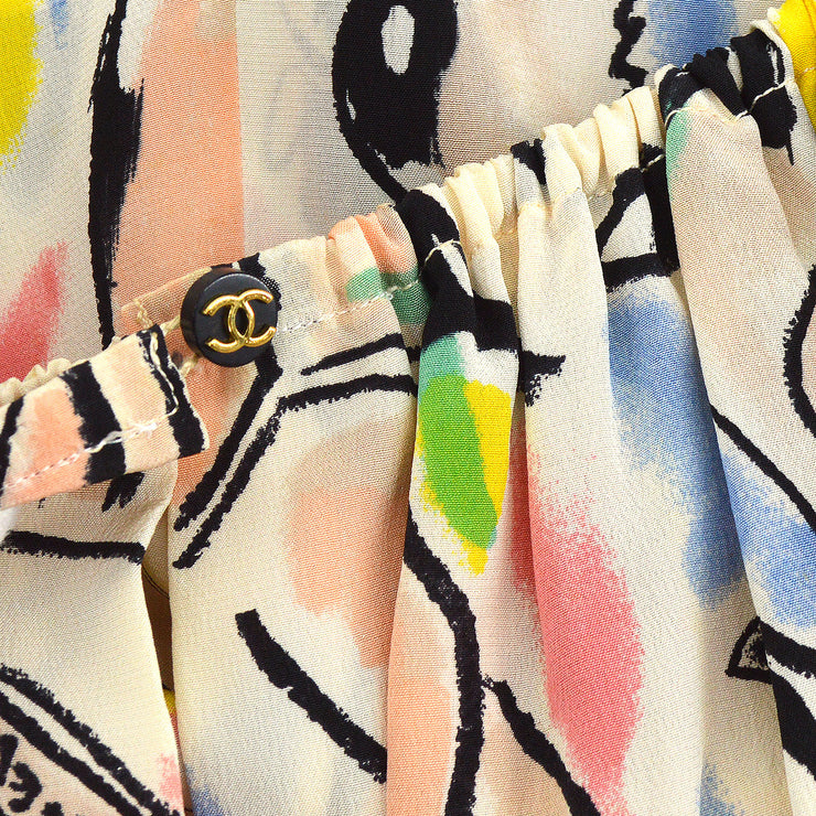 Chanel graphic-print silk dress
