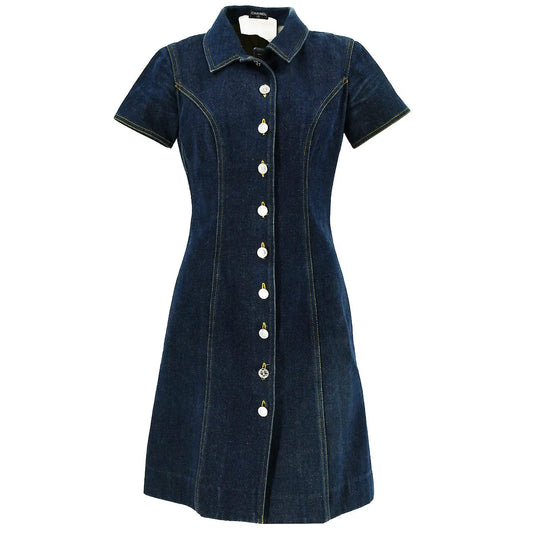 Chanel 1997 CC logo-buttons denim dress