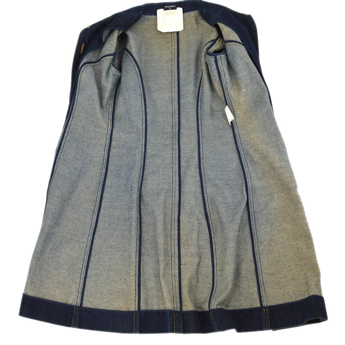 Chanel 1997 CC logo-buttons denim dress