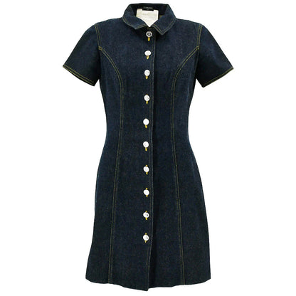 Chanel 1997 button-up denim minidress #36