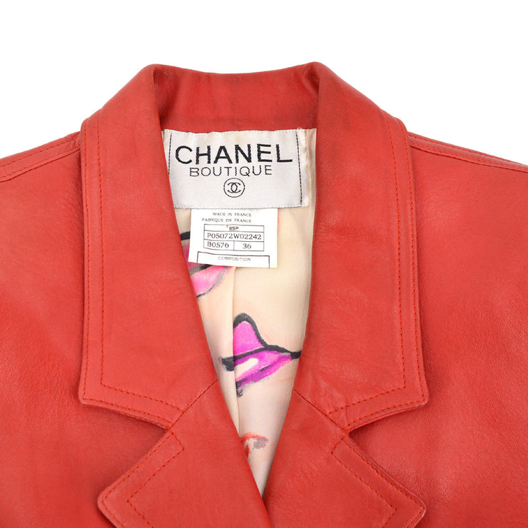 Chanel 1995 spring leather cropped jacket #36
