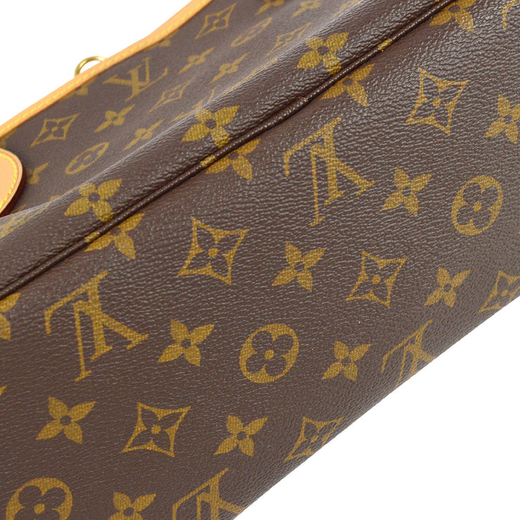 Louis Vuitton Bag PALLAS MM Monogram calf leather Black Handbag Added Insert