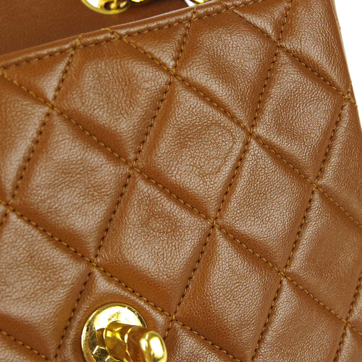 Chanel * Classic Flap Mini Square Chain Shoulder Bag Brown