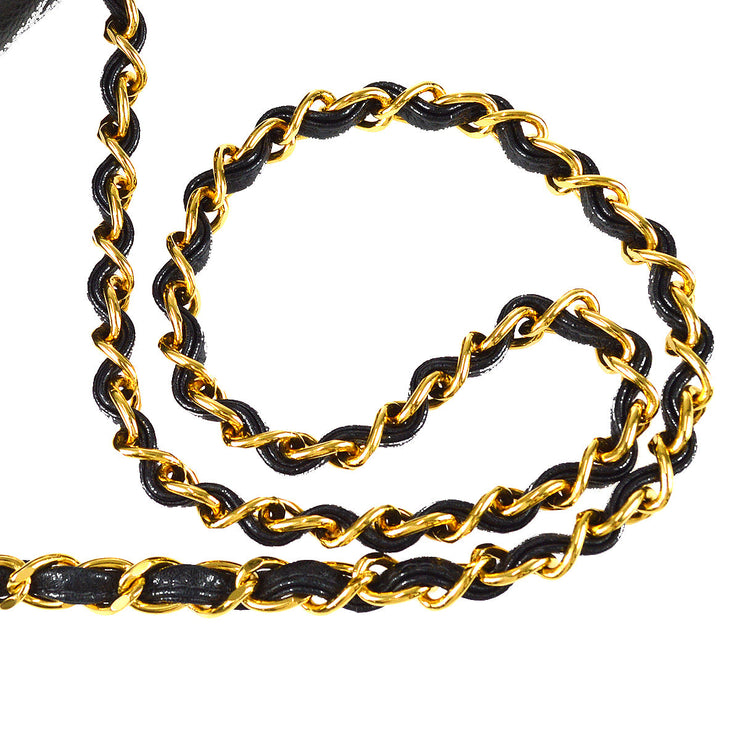 Chanel 1997-1999 Medium Diana Chain Shoulder Bag Black Caviar