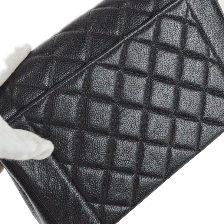 Chanel 1997-1999 Medium Diana Chain Shoulder Bag Black Caviar