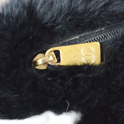 Chanel Hand Warmer Chain Shoulder Bag Black Fur