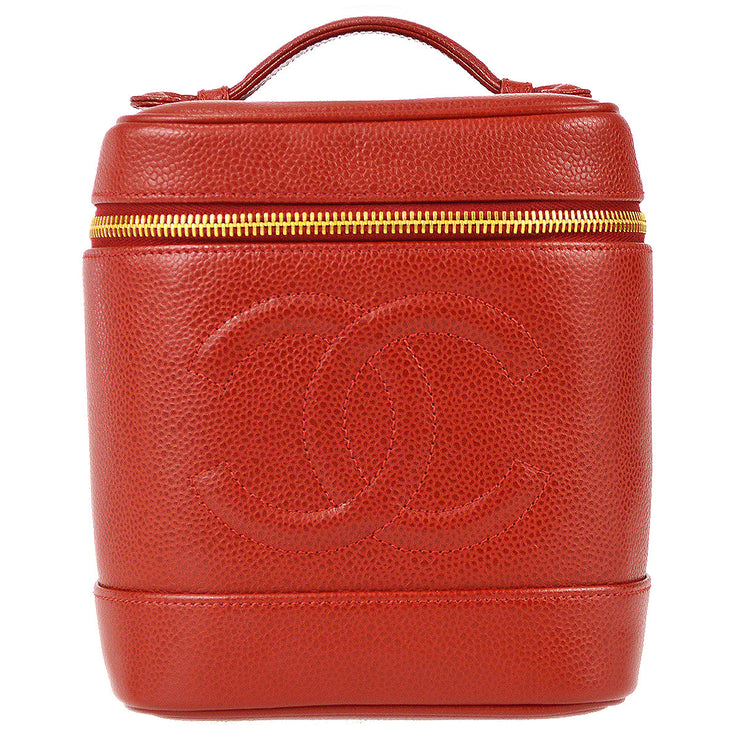 Chanel 1994-1996 Vanity Handbag Red Caviar