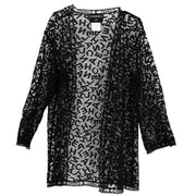 Chanel 1998 fall logo-embroidered sheer lace jacket #42
