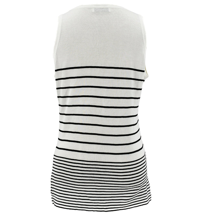 Chanel CC striped sleeveless knitted top #42