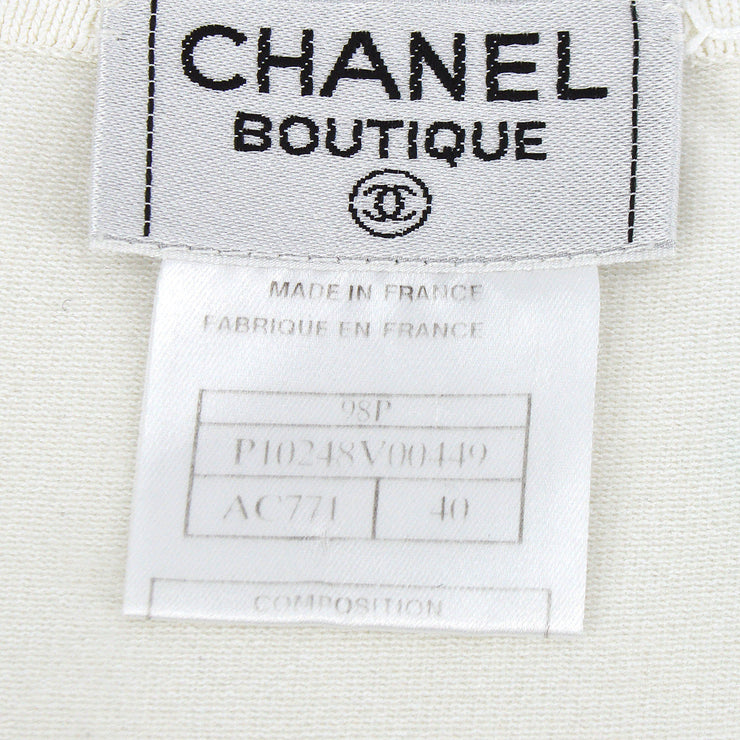 Chanel 1998 spring CC logo-embroidered knitted top #40