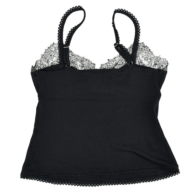 Christian Dior 2001 logo-appliqué lace-trim cami top #36