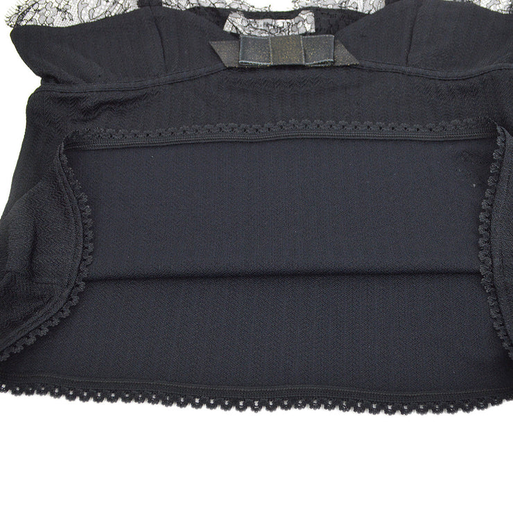 Christian Dior 2001 logo-appliqué lace-trim cami top #36