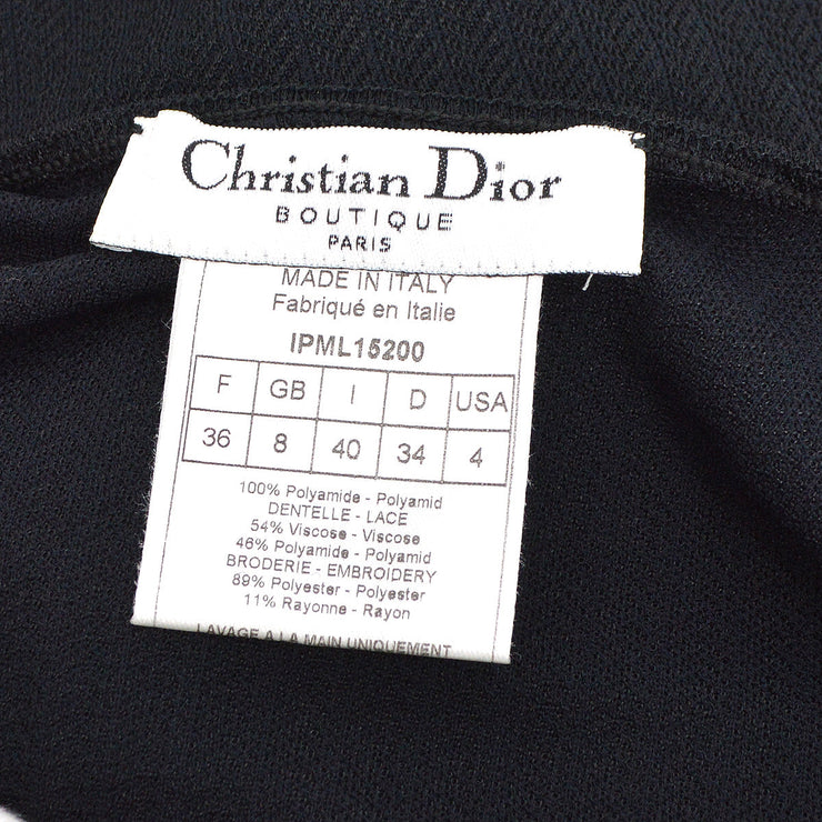 Christian Dior 2001 logo-appliqué lace-trim cami top #36