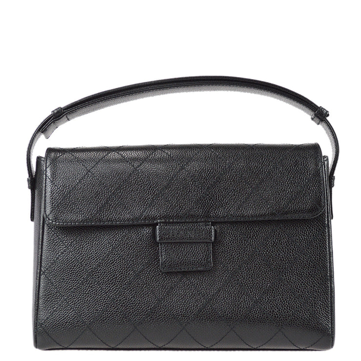 Chanel 1997-1999 Logo Handbag Black Caviar