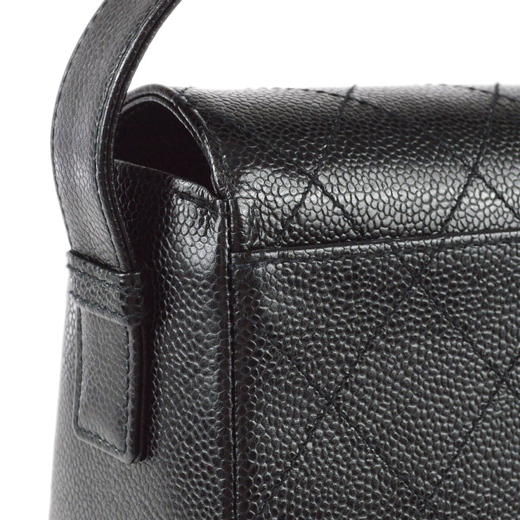 Chanel 1997-1999 Logo Handbag Black Caviar